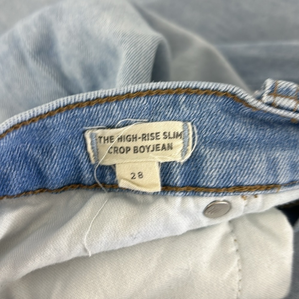 Madewell High-Rise Slim Boyjean in Fitzgerald Wash Exposed Button-Front Size 28 - Picture 7 of 7